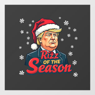 Rizz of The Season Funny Trump Christmas Santa  Window Cling