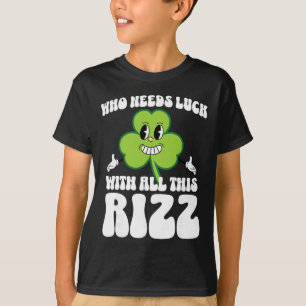 Rizz St Patricks Day Retro Vintage Clover Funny Br T-Shirt