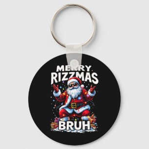 Rizz The Season Bruh Merry Rizzmas Bruh Santa Clau Keychain