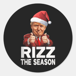 Rizz The Season Christmas Funny Trump Santa Pajama Classic Round Sticker