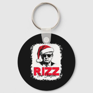 Rizz The Season Cool Santa Trump Christmas Keychain