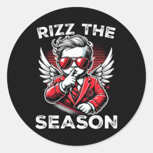 Rizz The Season Cupid Rizzmas Funny Boys Valentine Classic Round Sticker