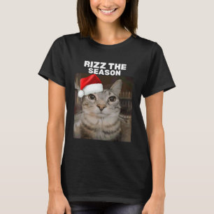 Rizz The Season Funny Christmas Pyjamas Cat Meme B T-Shirt