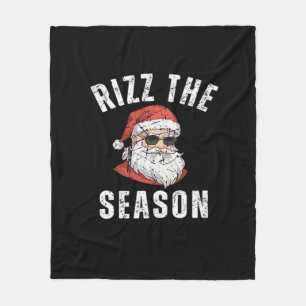 Rizz The Season Funny Santa Merry Rizzmas Rizzler Fleece Blanket