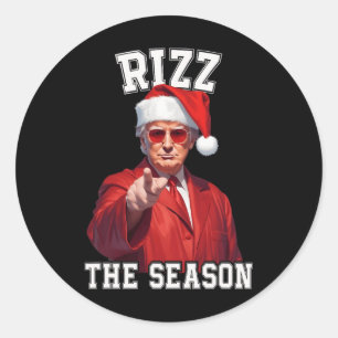 Rizz The Season Funny Trump Christmas Santa Pajama Classic Round Sticker