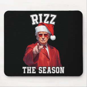 Rizz The Season Funny Trump Christmas Santa Pajama Mouse Pad