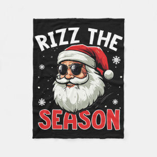 Rizz The Season Santa Claus Rizzmas Funny Boys Chr Fleece Blanket