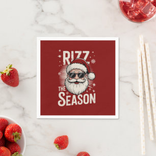 Rizz The Season Santa Claus Rizzmas Funny Xmas Napkin