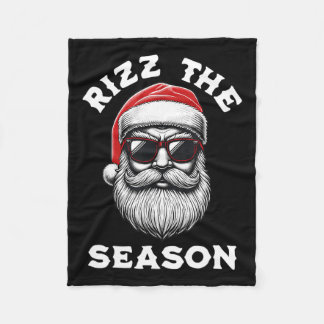 Rizz The Season Santa Merry Rizzmas Christmas Rizz Fleece Blanket