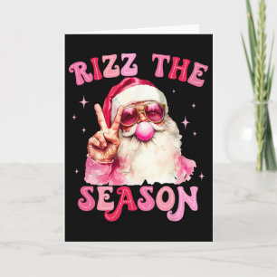 Rizz The Season Santa Pink Bubble Gum Rizzmas Chri Card