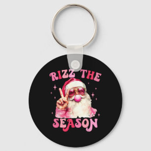 Rizz The Season Santa Pink Bubble Gum Rizzmas Chri Keychain