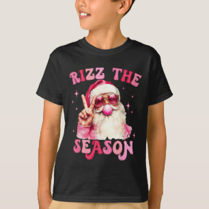 Rizz The Season Santa Pink Bubble Gum Rizzmas Chri T-Shirt
