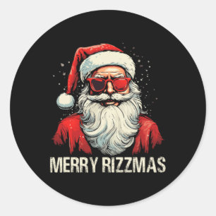 Rizz The Season To Rizz Santa Rizz Merry Rizzmas F Classic Round Sticker