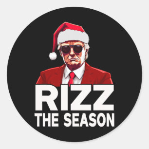 Rizz The Season Trump Christmas Santa Pajama Rizzm Classic Round Sticker