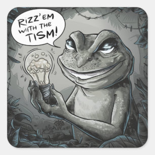 Rizz'em with the tism,tism square sticker