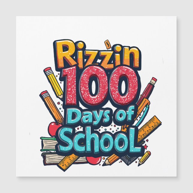Rizzin 100 Days of School Gen Alpha Funny  (Front)