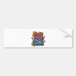 Rizzin 100 Days of School Gen Alpha Funny  Bumper Sticker
