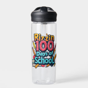 Rizzin 100 Days of School Gen Alpha Funny Water Bottle