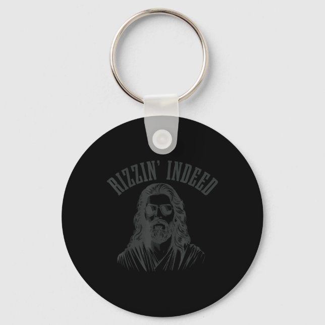 Rizzin Indeed Funny Jesus He Is Rizzin Easter Chri Keychain (Front)