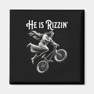 Rizzler Getting Air Funny Rizz He Is Rizzin Jesus  Magnet