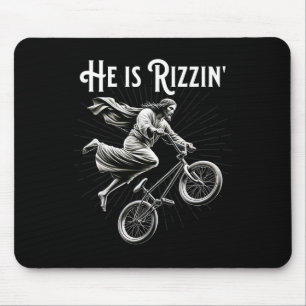 Rizzler Getting Air Funny Rizz He Is Rizzin Jesus  Mouse Pad