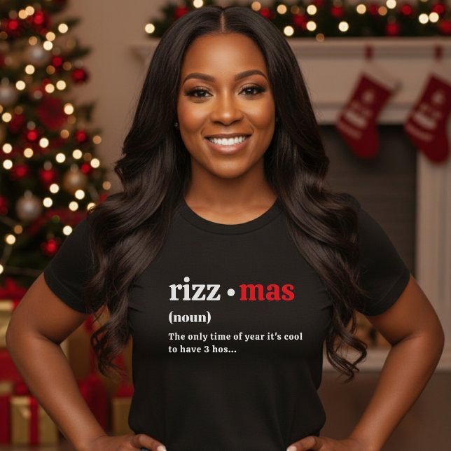 Rizzmas Definition Funny Christmas Holiday Black T-Shirt (Rizzmas Definition Funny Christmas Holiday Black T-Shirt
)
