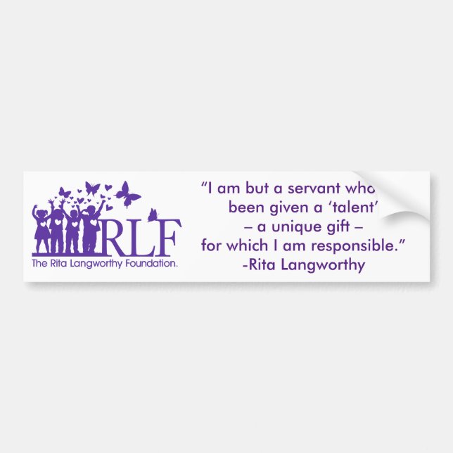 RLF Signature Logo Bumper Sticker (Front)