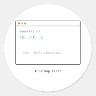 rm -rf / - Autocollant Cadeau pour Développeurs