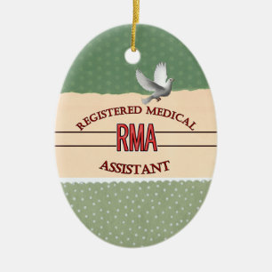 RMA LOGO REGISTERED MEDICAL ASSISTANT CERAMIC ORNAMENT