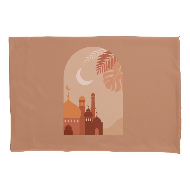  Rmadan Kareem Aesthetic Boho Fleece Blanket Pillowcase (Front)