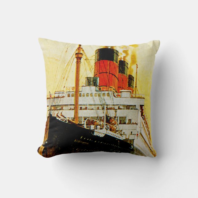 RMS Berengaria Throw Pillow (Front)