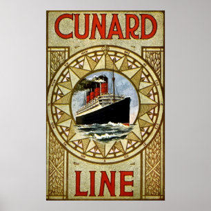 RMS Berengaria Vintage Cunard Line Poster