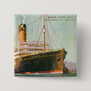 RMS Laurentic 2 Inch Square Button