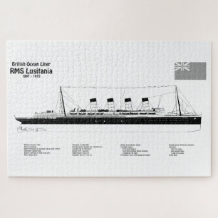RMS Lusitania - Ship Blueprint Plans BD Jigsaw Puzzle