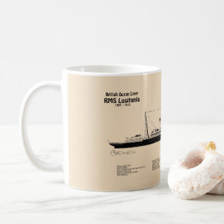 RMS Lusitania - Ship Blueprint Plans SD Coffee Mug