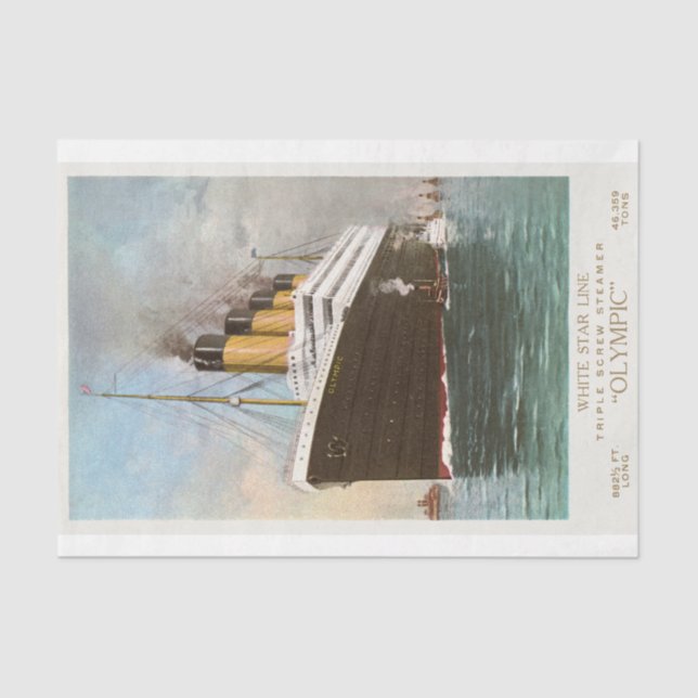 RMS Olympic Ocean Liner Tissue Paper (Front)