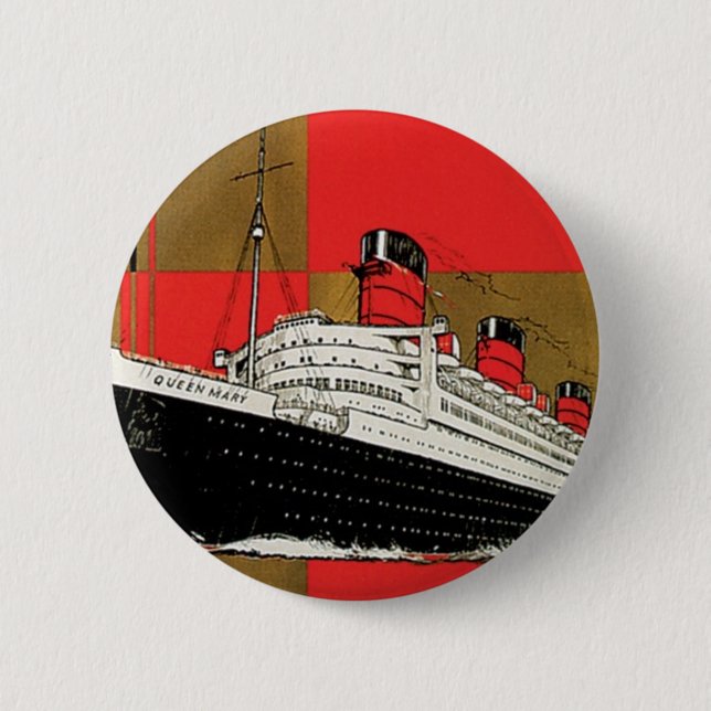 RMS Queen Mary 2 Inch Round Button (Front)