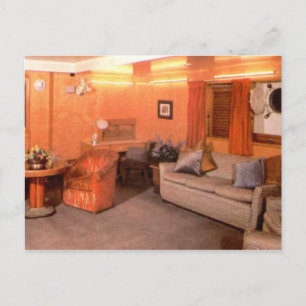 RMS Queen Mary First Class Sitting Area Postcard