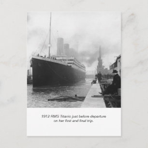 RMS Titanic before departure and poem Postcard