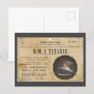 RMS TITANIC BOARDING ADVERSTING POSTCARD