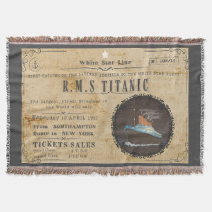 RMS TITANIC BOARDING ADVERSTING THROW BLANKET