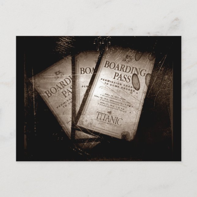 RMS Titanic Boarding Passes Postcard (Front)