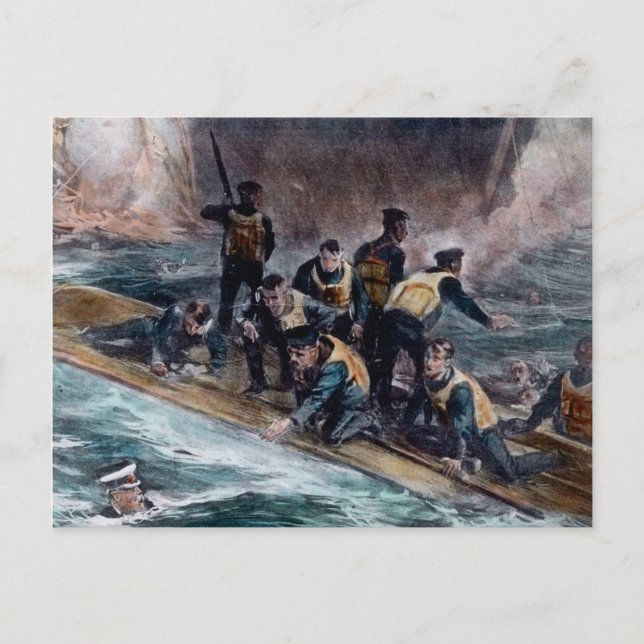 RMS Titanic Crew Escapes Behemoth Sinks Postcard (Front)
