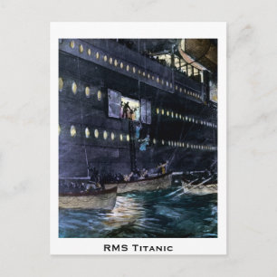 RMS Titanic Escape to the Lifeboats Quickly! Postcard