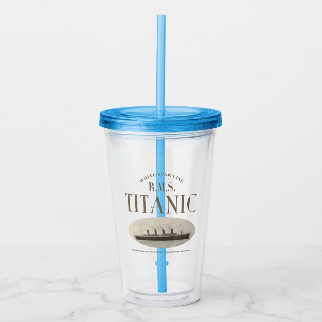 RMS Titanic Ghost Ship Sepia Acrylic Tumbler (Front)