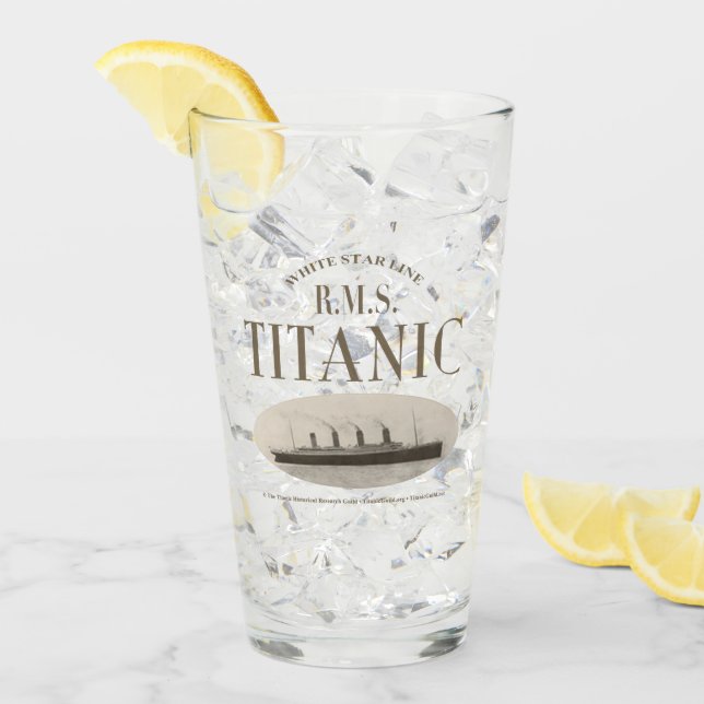 RMS Titanic Ghost Ship Sepia Glass Cup (Front Ice)