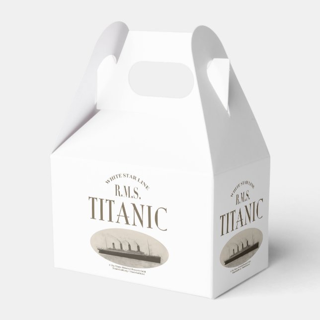 RMS Titanic Ghost Ship Sepia White Gable Favour Bo Favor Box (Front Side)