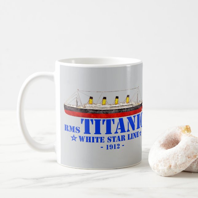 RMS Titanic Illustration - White Star Line 1912 Coffee Mug (With Donut)