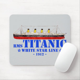 RMS Titanic Illustration - White Star Line 1912 Mouse Pad