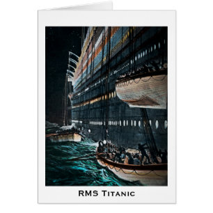 RMS Titanic Launching of the Lifeboats Vintage